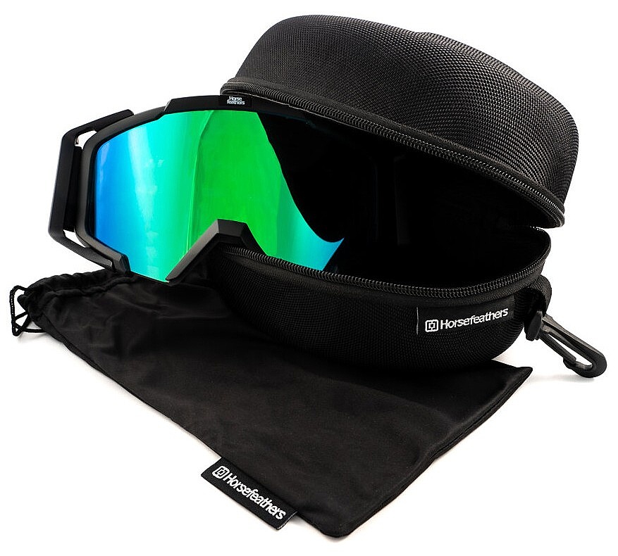 des lunettes Horsefeathers Patriot - Black/Mirror Green