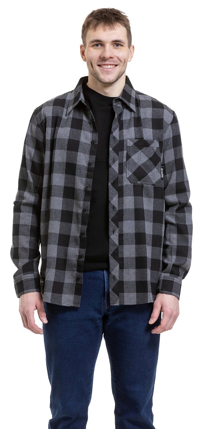 chemise Meatfly Kurt LS - Black/Gray - men´s