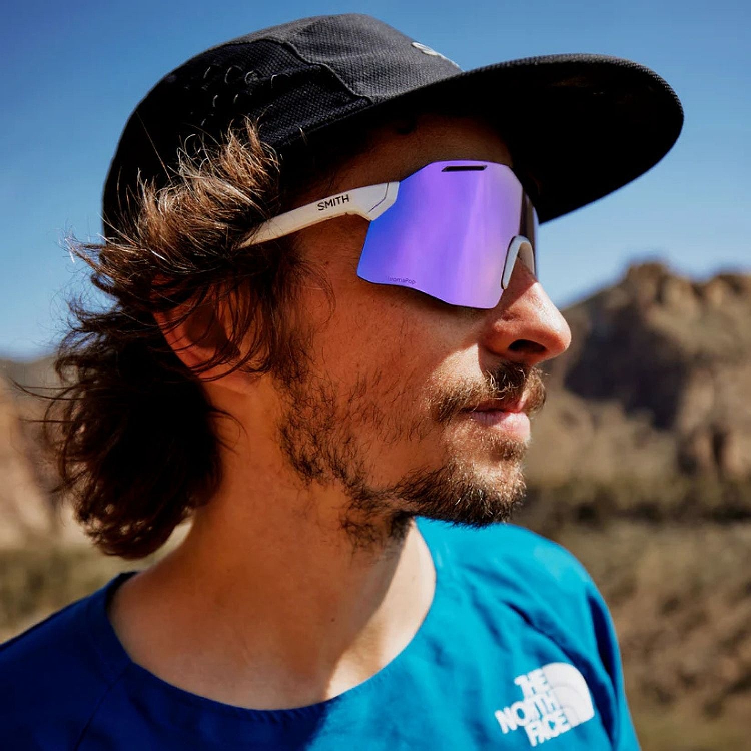 des lunettes Smith Vert - White/ChromaPop Violet Mirror