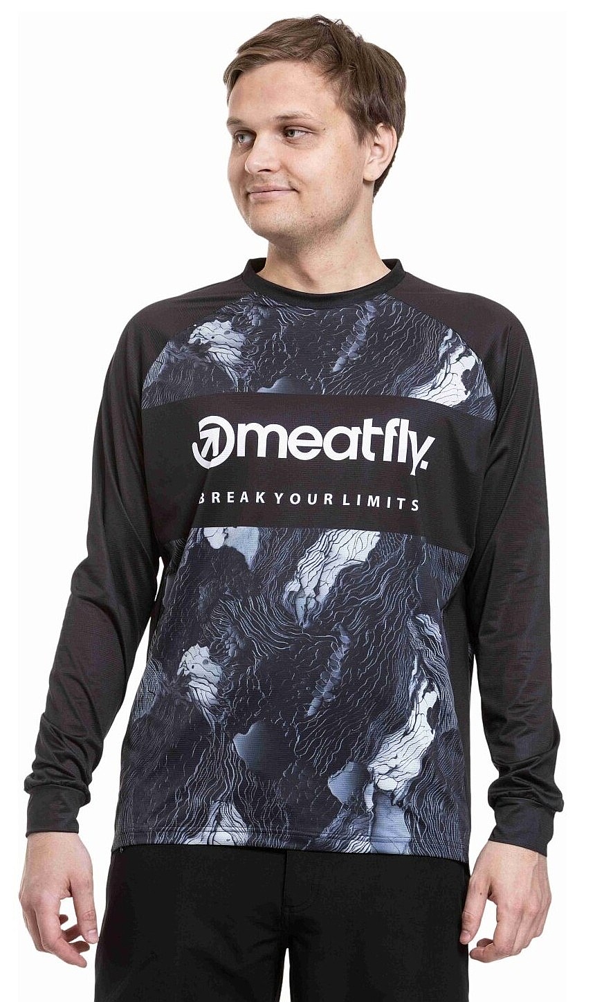 dres Meatfly Cliff LS - Deep Lake/Black - men´s