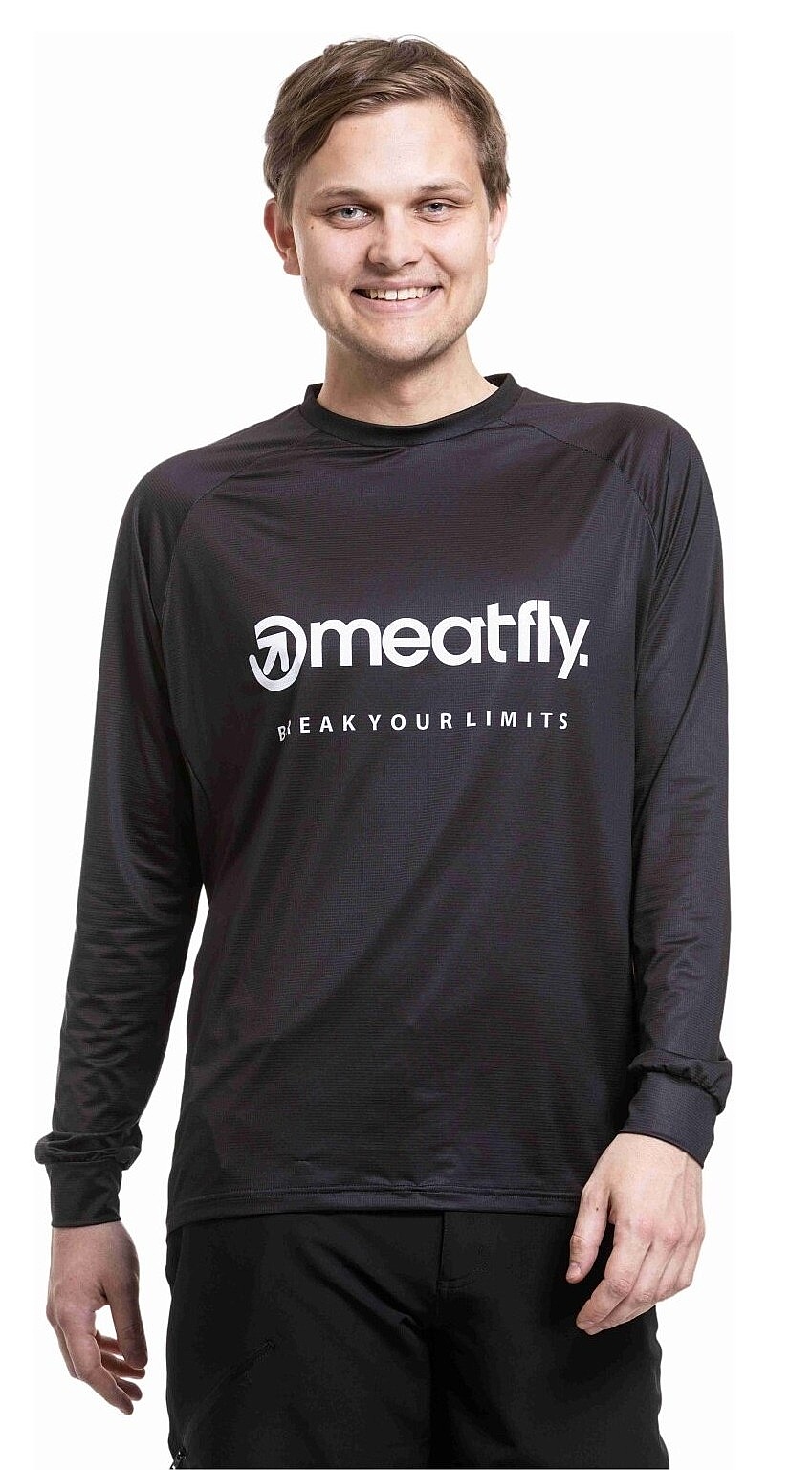 dres Meatfly Cliff LS - Black - men´s