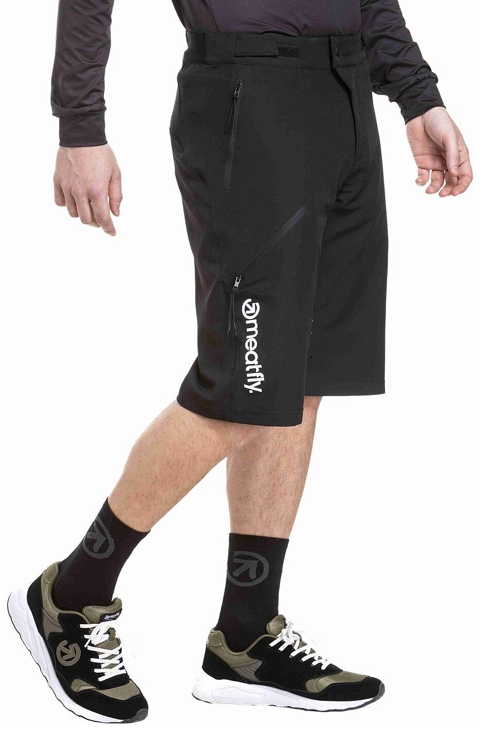 kraťasy Meatfly Brake - Black/White