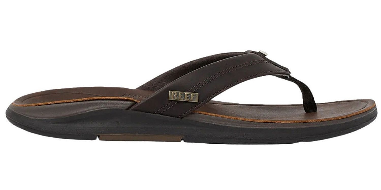 șlapi Reef Leather Offshore - Dark Brown - men´s
