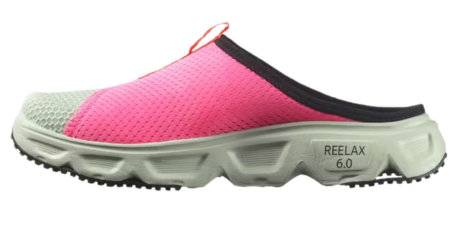 chaussures Salomon Reelax Slide 6.0 Icon W - Green Milieu/Black/Knockout Pink - women´s