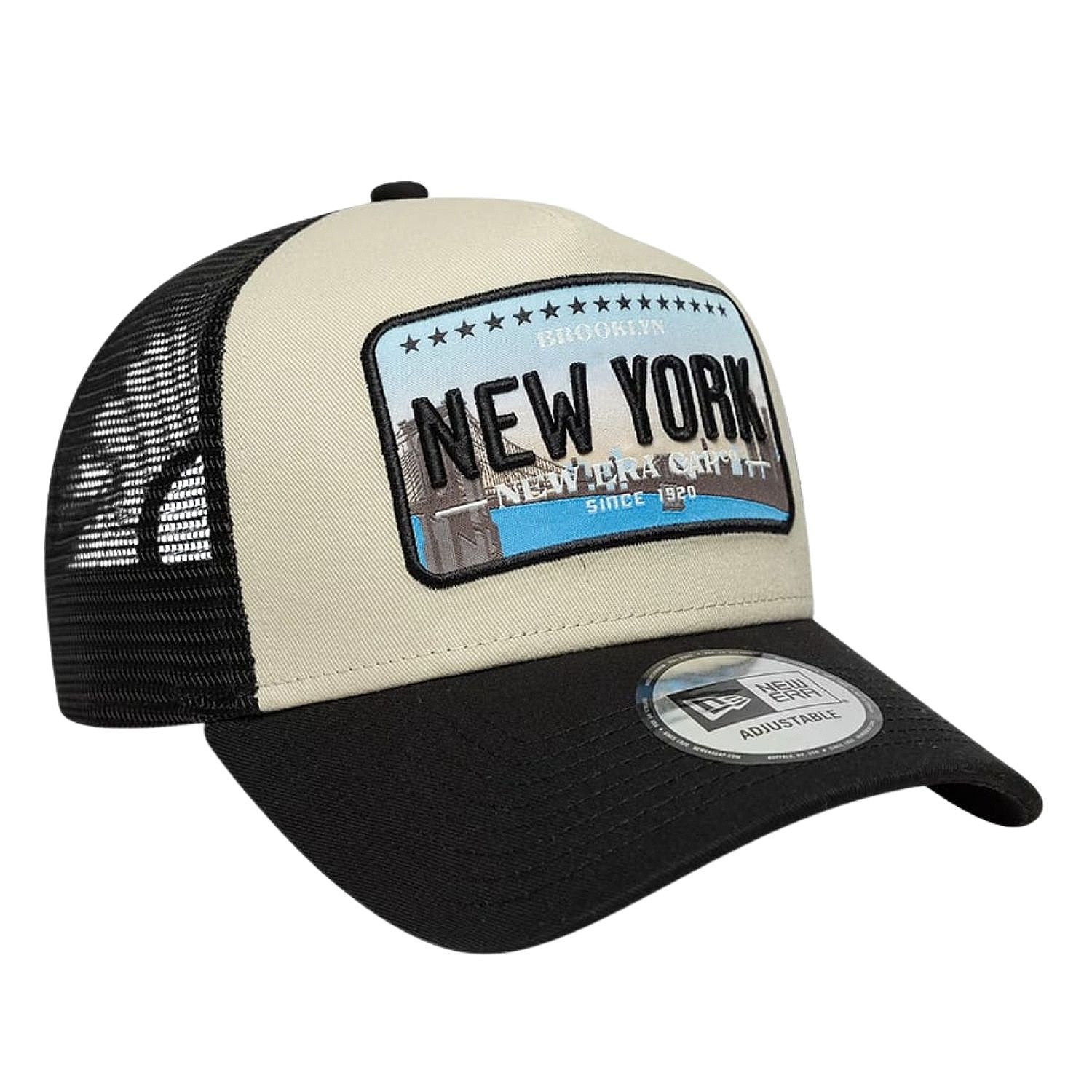 šiltovka New Era 9FO AF Licence Plate Trucker - Black/Stone - men´s
