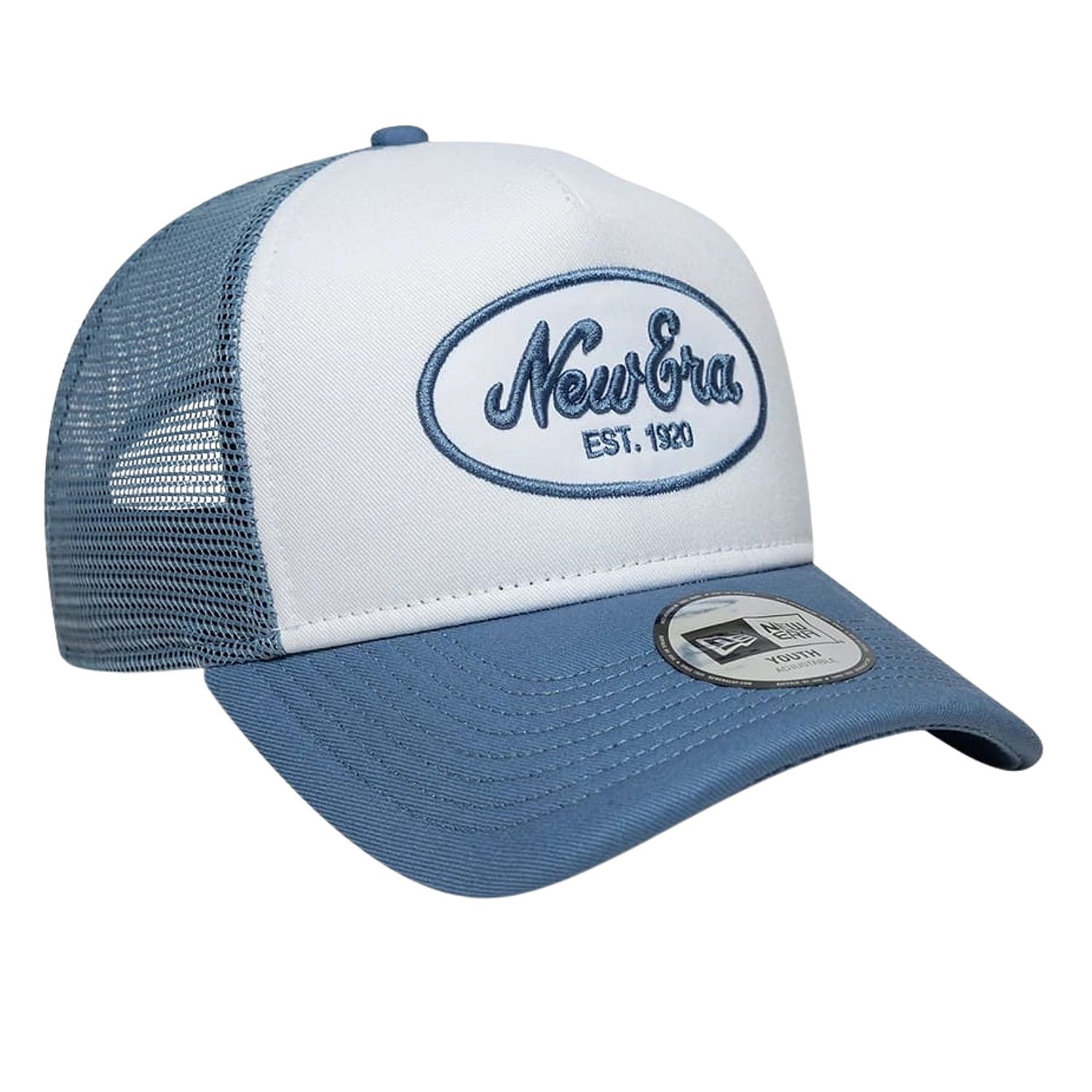 kšiltovka New Era 9FO AF Oval Foam Patch Trucker Youth - Faded Blue/White