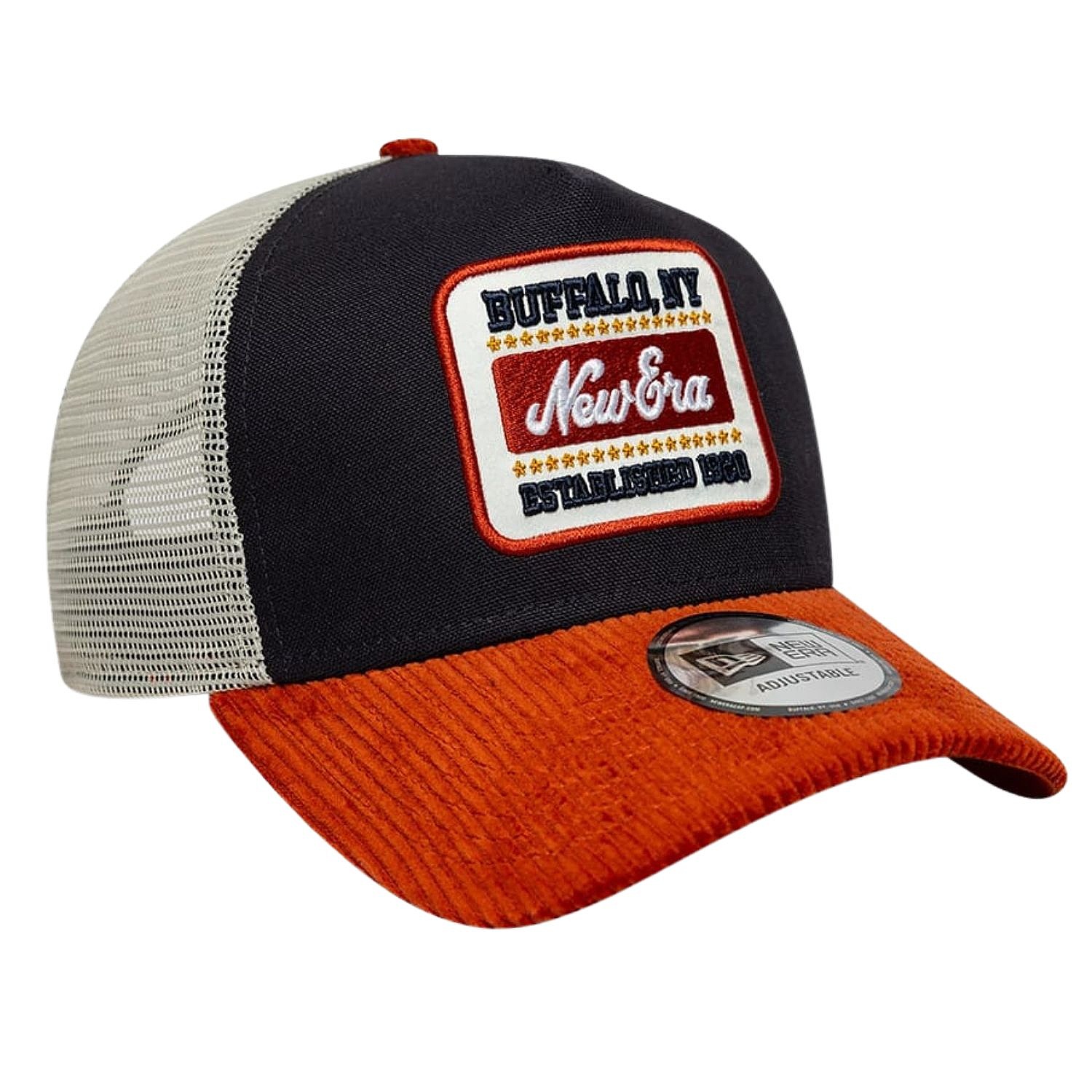 šiltovka New Era 9FO AF Patch Cord Trucker - Navy/Warm Flame - men´s