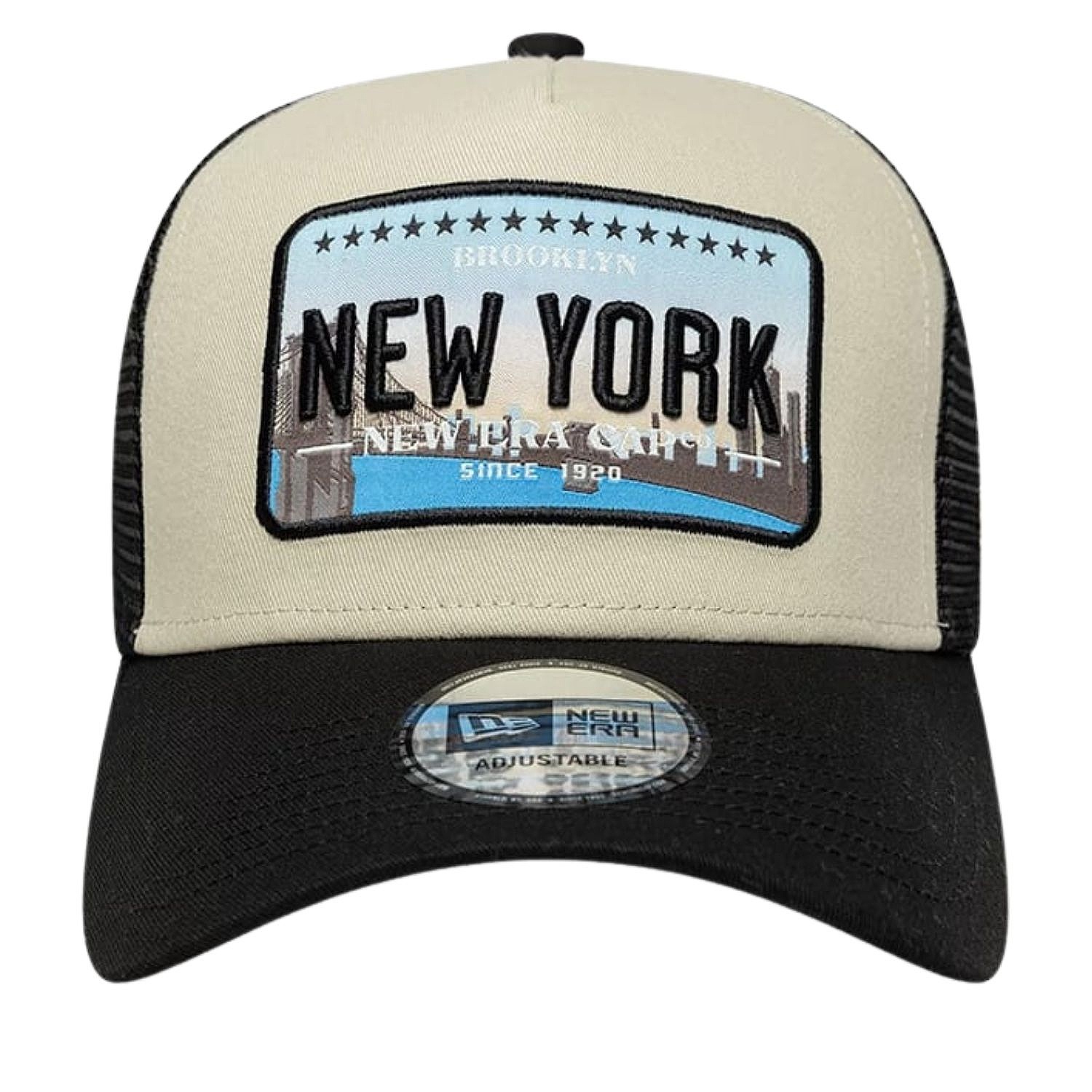 šiltovka New Era 9FO AF Licence Plate Trucker - Black/Stone - men´s