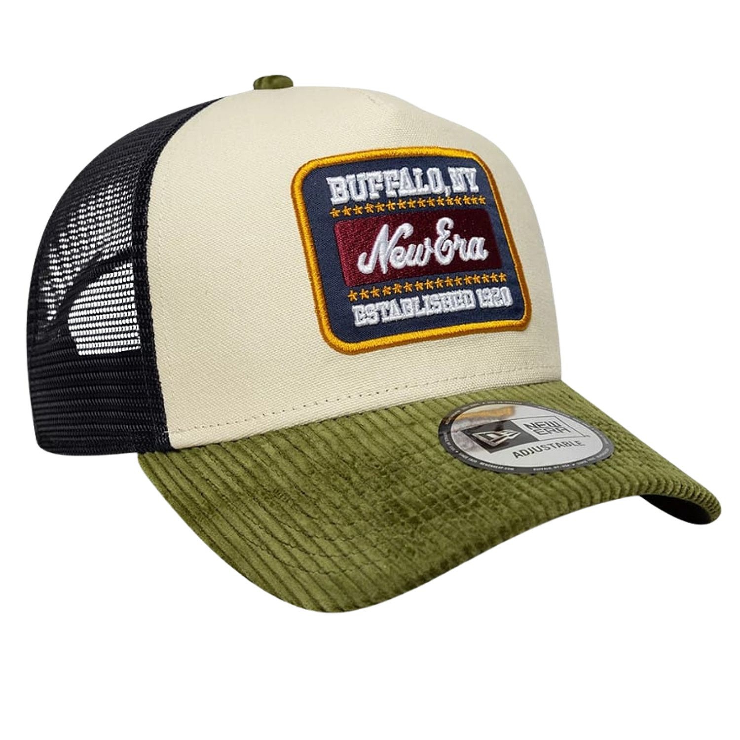 šiltovka New Era 9FO AF Patch Cord Trucker - Light Cream/New Olive - men´s