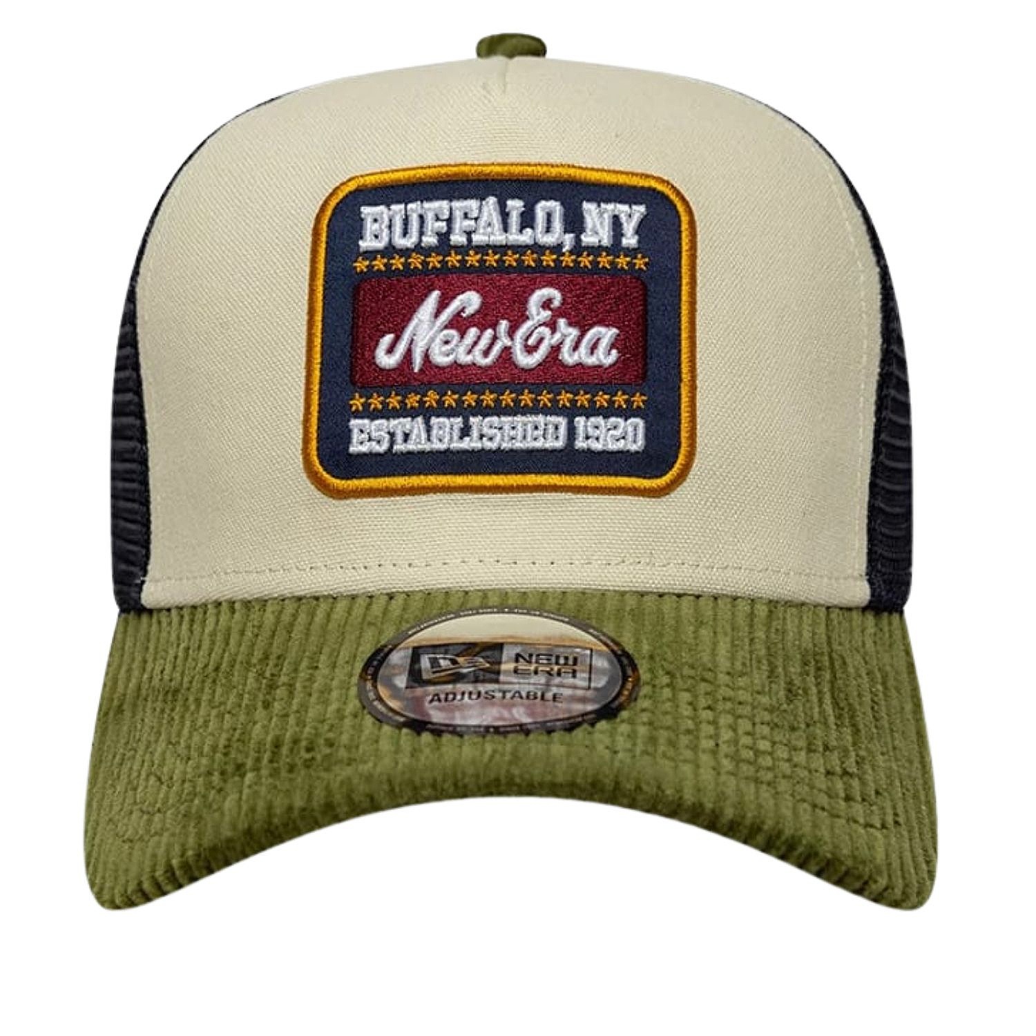 šiltovka New Era 9FO AF Patch Cord Trucker - Light Cream/New Olive - men´s