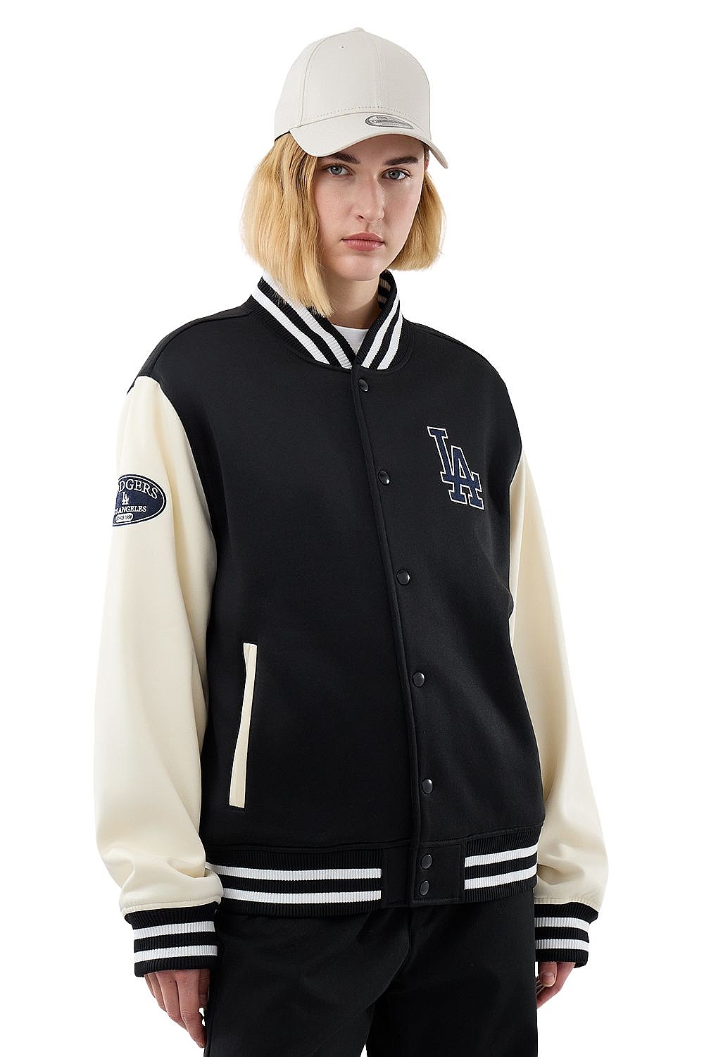 bunda New Era Jersey Bomber MLB Los Angeles Dodgers - Black