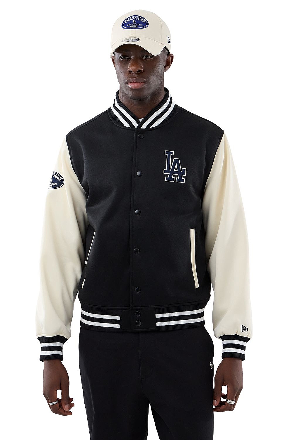 bunda New Era Jersey Bomber MLB Los Angeles Dodgers - Black