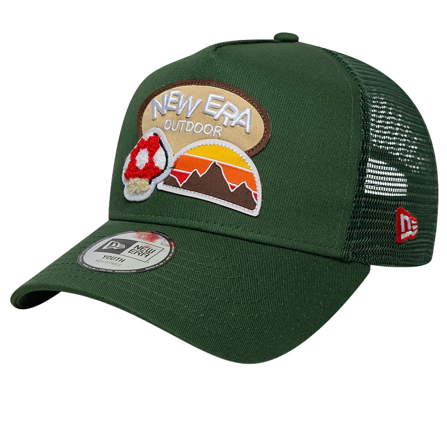 czapka z daszkiem New Era 9FO AF Outdoor Trucker Branded Youth - Cilantro Green - unisex junior