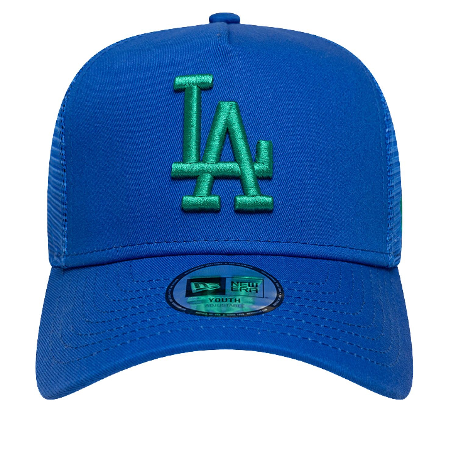 šiltovka New Era 9FO AF Lg. Trucker MLB Los Angeles Dodgers Youth - Blue Bead/Emerald Green - unisex junior