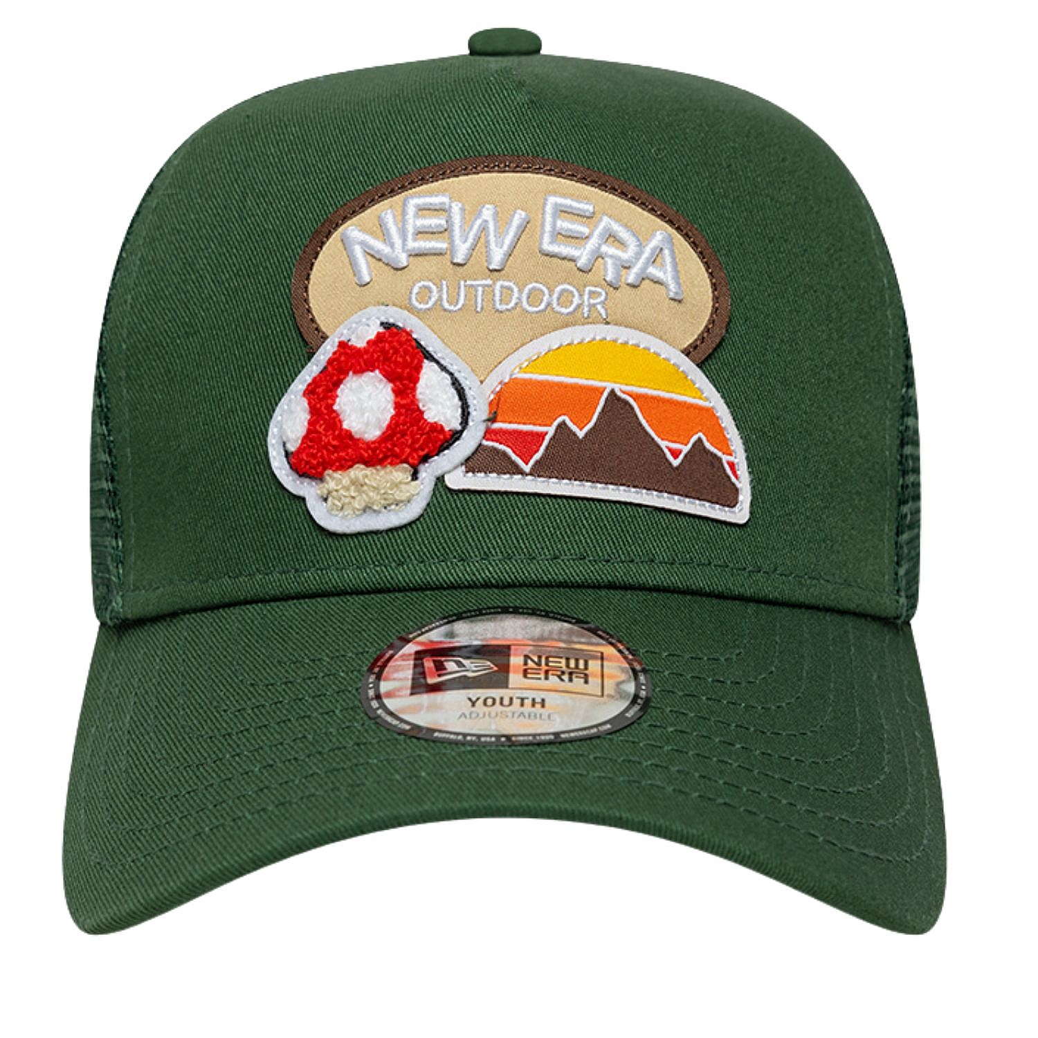 czapka z daszkiem New Era 9FO AF Outdoor Trucker Branded Youth - Cilantro Green - unisex junior