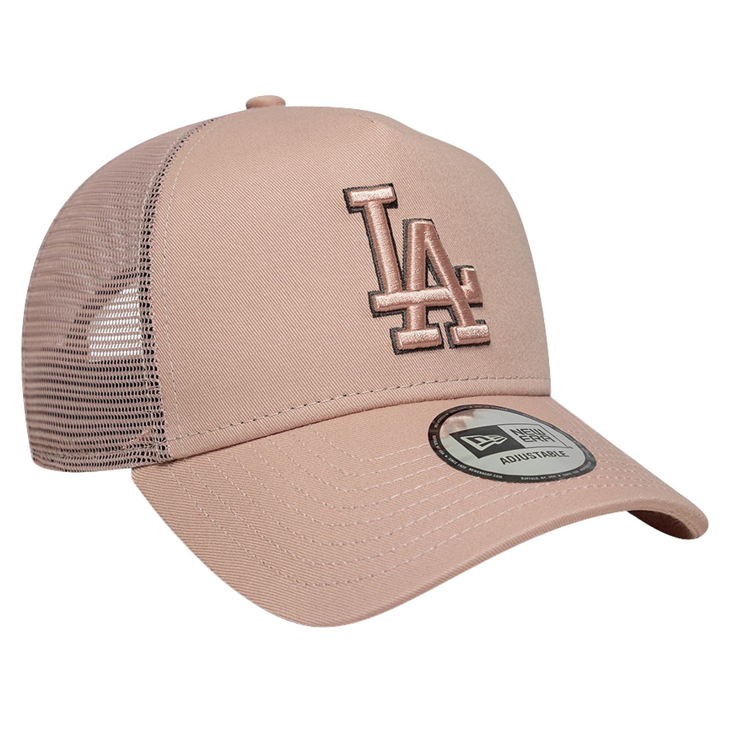 šiltovka New Era 9FO AF Outline Trucker MLB Los Angeles Dodgers - Pink Rouge/Dark Concrete - men´s