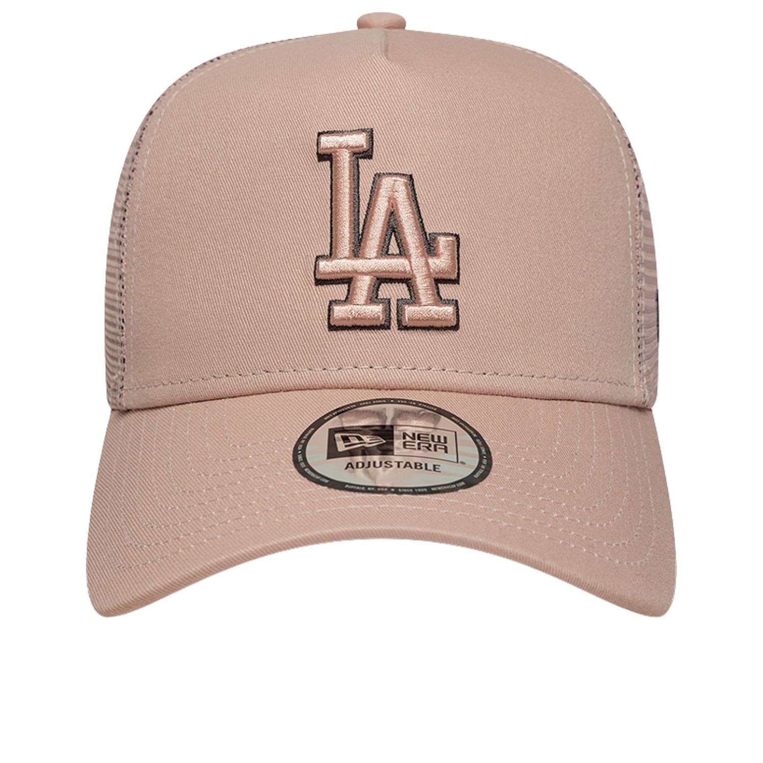 šiltovka New Era 9FO AF Outline Trucker MLB Los Angeles Dodgers - Pink Rouge/Dark Concrete - men´s
