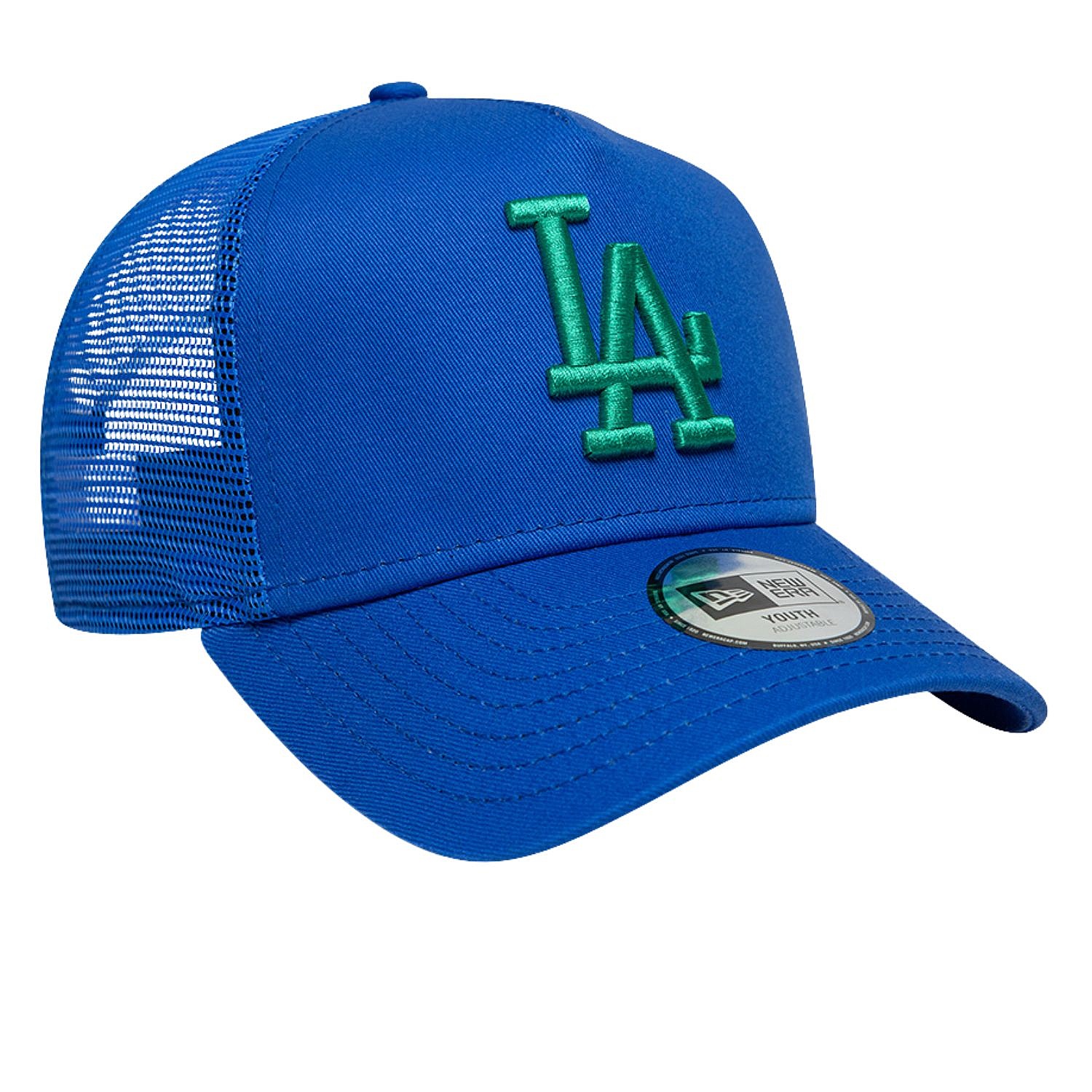 šiltovka New Era 9FO AF Lg. Trucker MLB Los Angeles Dodgers Youth - Blue Bead/Emerald Green - unisex junior