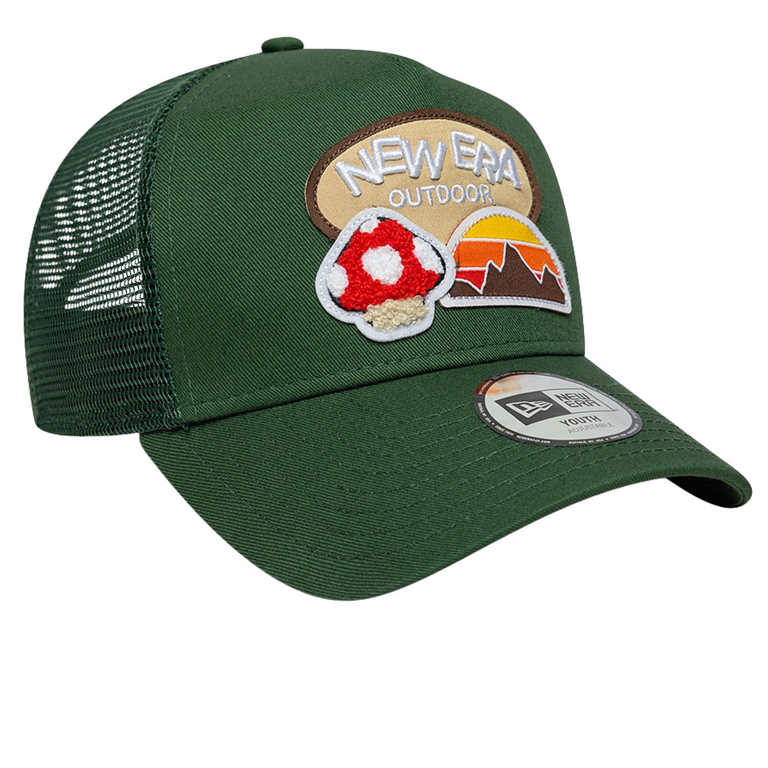 czapka z daszkiem New Era 9FO AF Outdoor Trucker Branded Youth - Cilantro Green - unisex junior