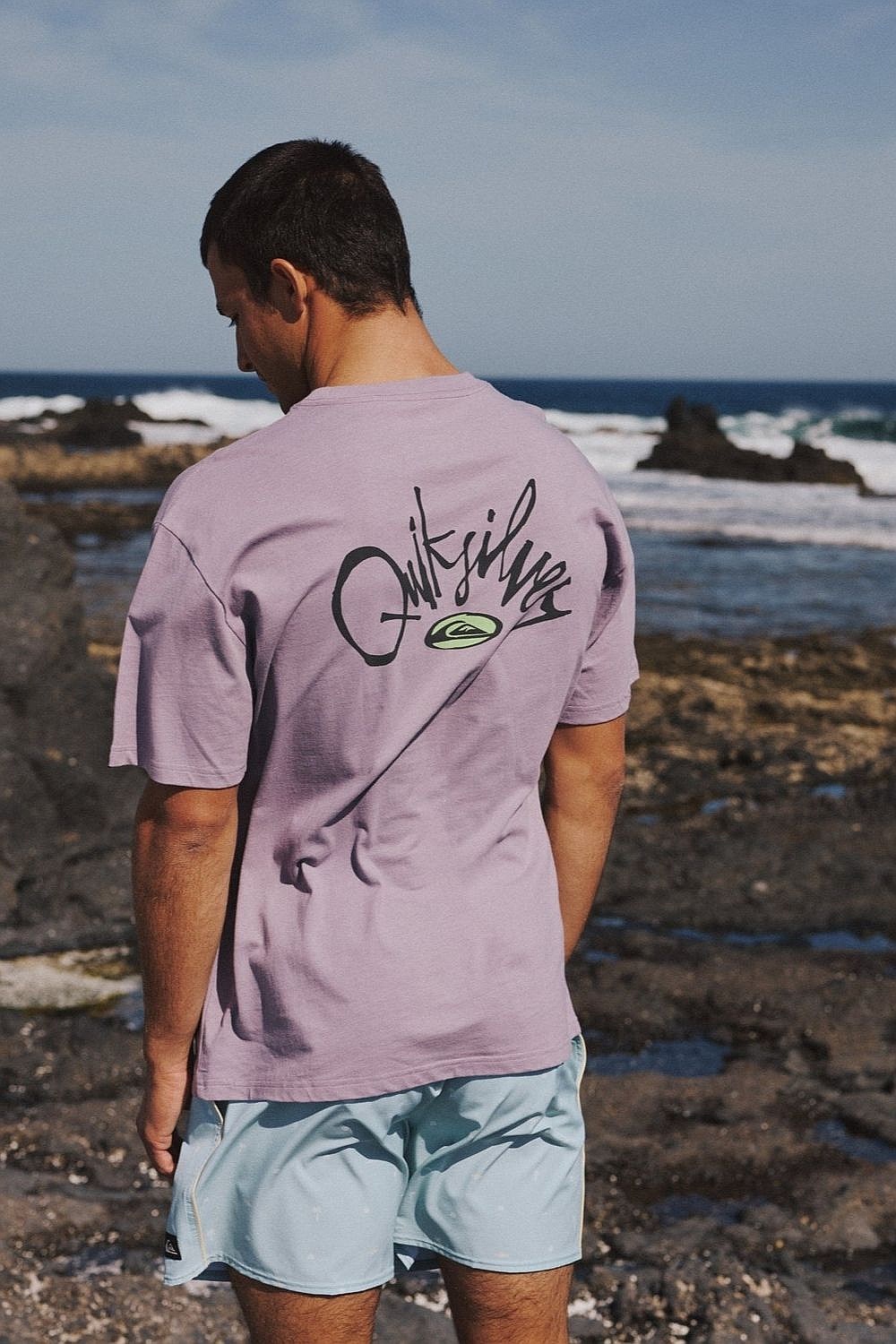 T-shirt Quiksilver Harbor - SKW0/Purple Ash - men´s