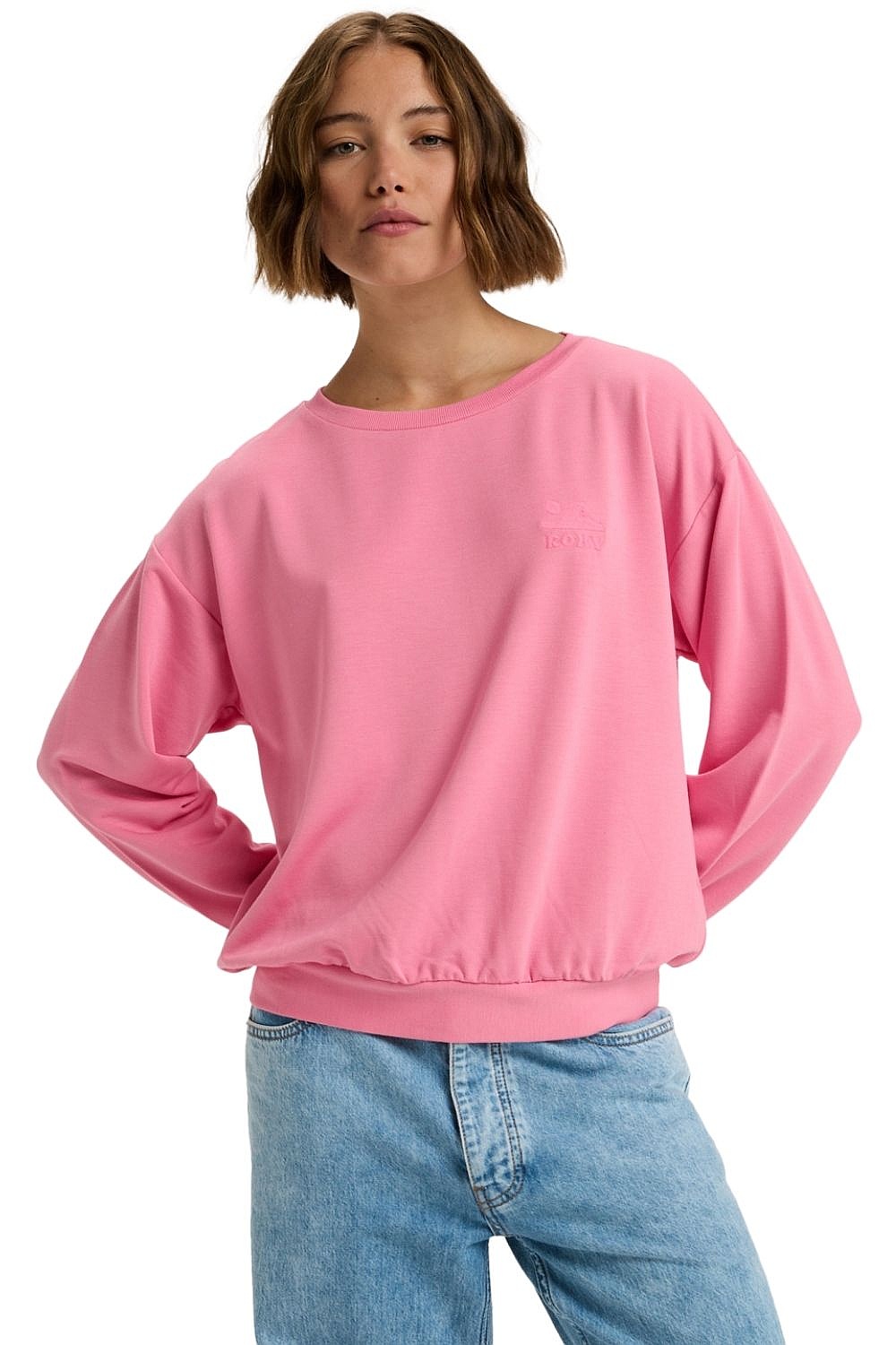 sweat-shirt Roxy Surfing By Moonlight - MLB0/Pink Cosmos - women´s