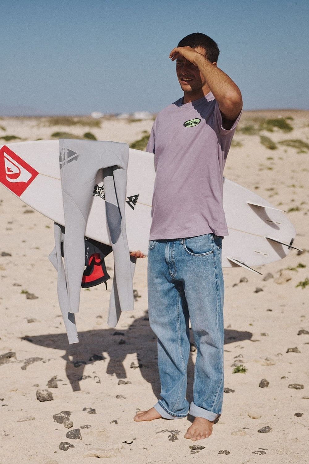 T-shirt Quiksilver Harbor - SKW0/Purple Ash - men´s