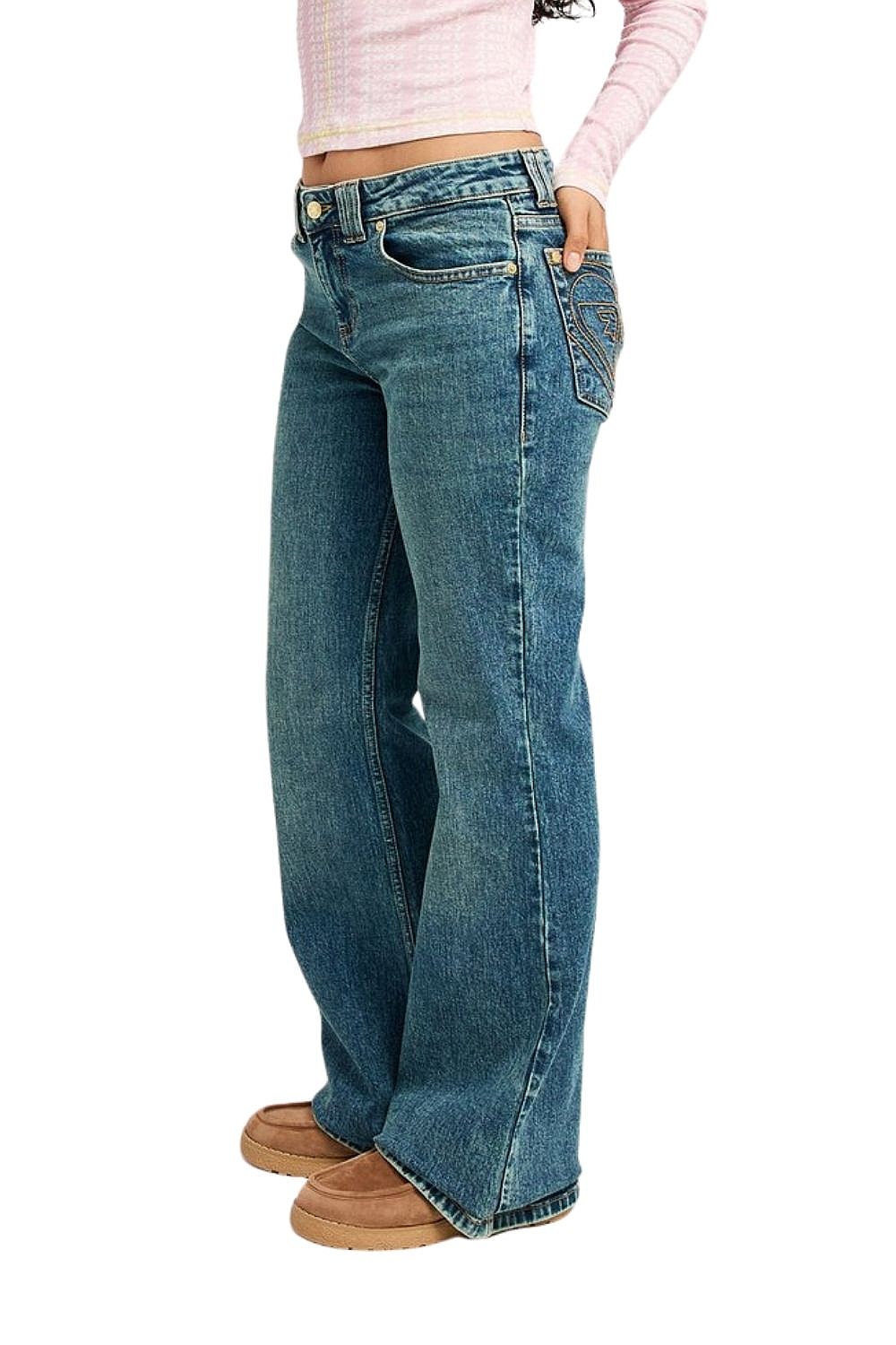 jeans Roxy Flipside Flare Denim - BJD2/Surf Wash Sandy - women´s