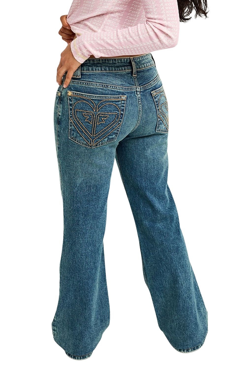 jeans Roxy Flipside Flare Denim - BJD2/Surf Wash Sandy - women´s