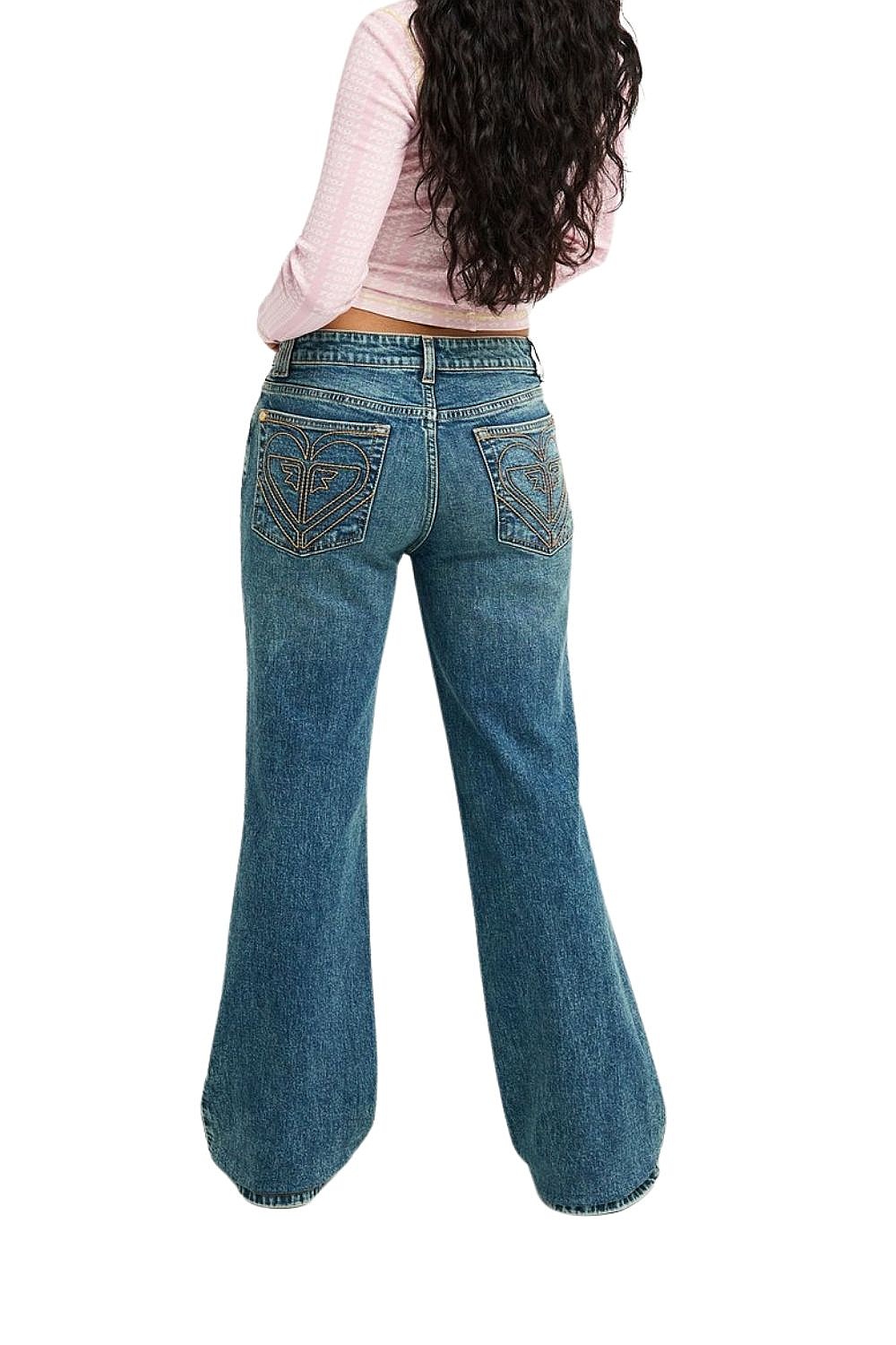 jeans Roxy Flipside Flare Denim - BJD2/Surf Wash Sandy - women´s