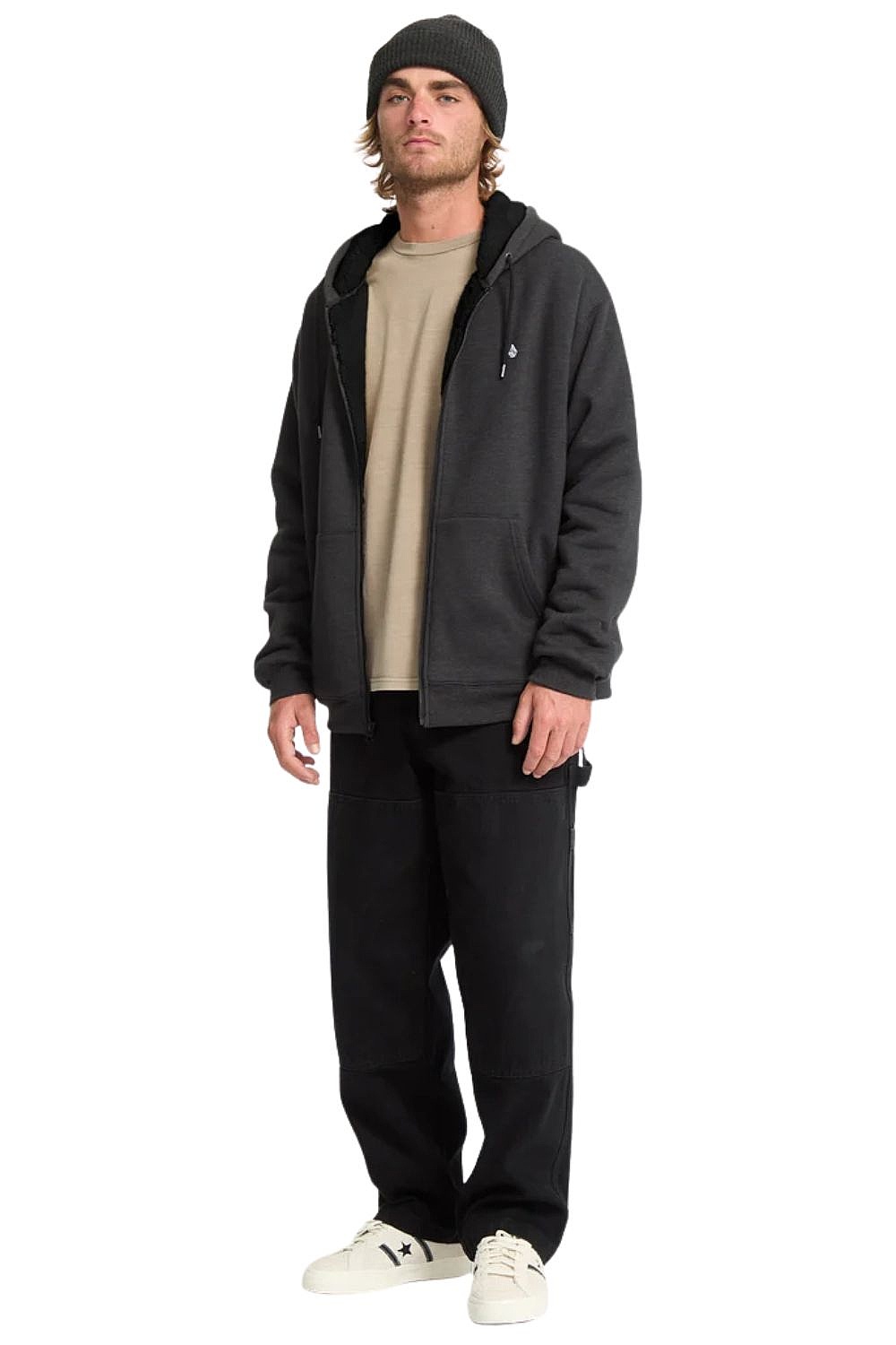 sweat-shirt Volcom Single Stone Lined Zip - Heather Black - men´s