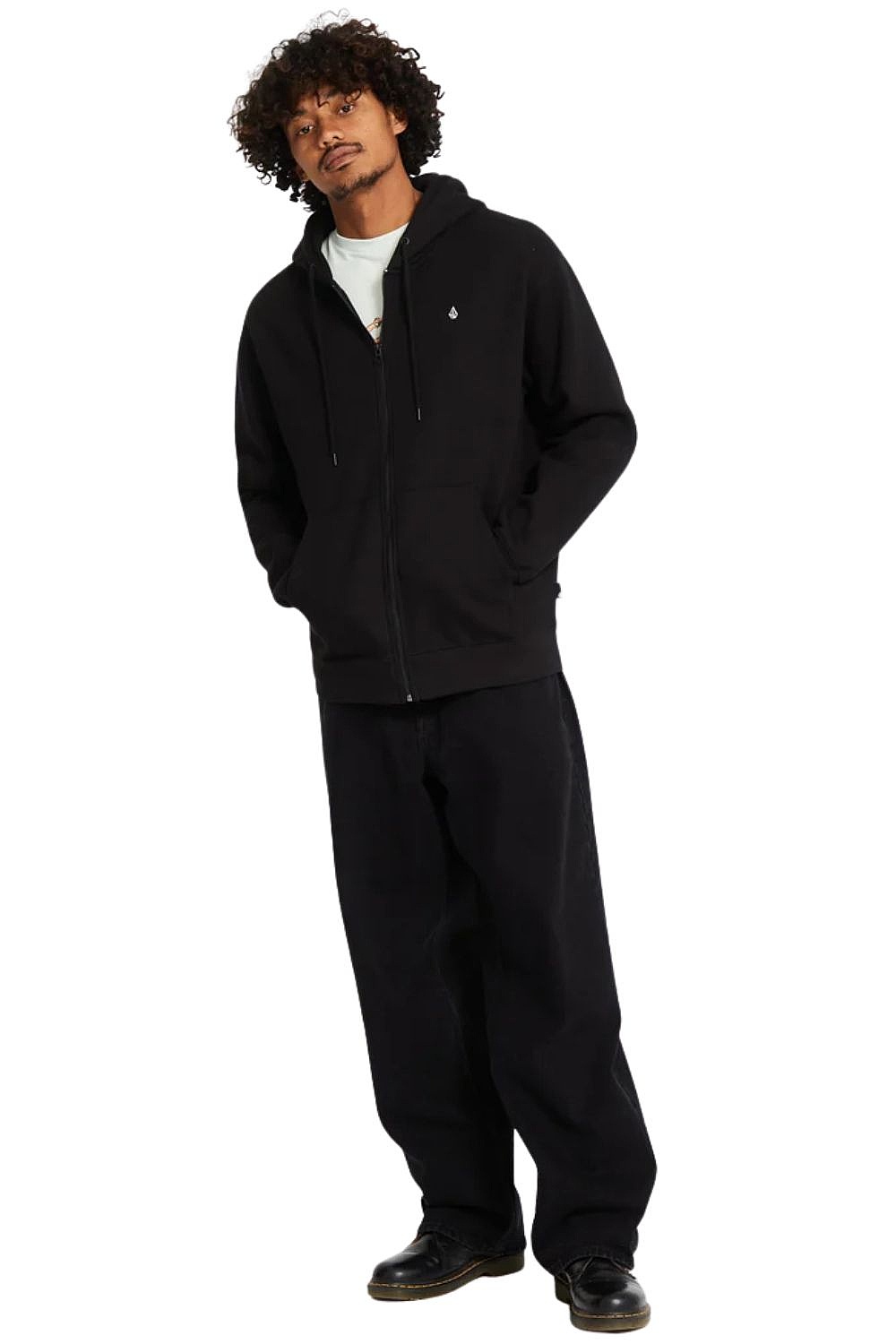 sweat-shirt Volcom Single Stone Zip - Black - men´s
