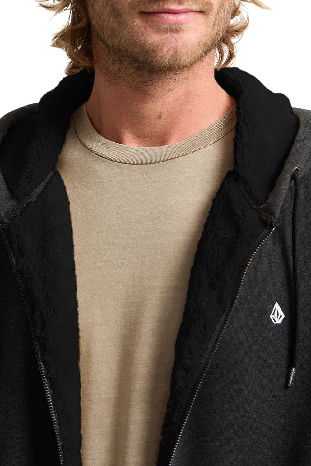 sweat-shirt Volcom Single Stone Lined Zip - Heather Black - men´s