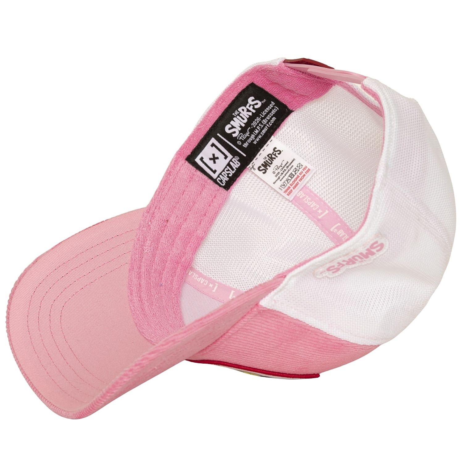 Kappe Capslab The Smurfs A Frame Corduroy Trucker - Smurfette/Pink/White - women´s