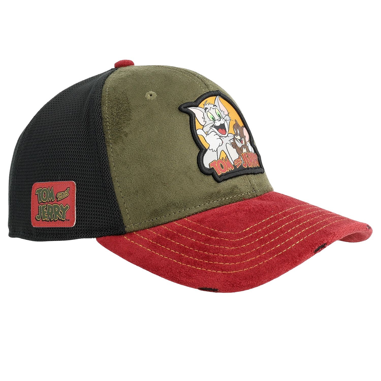Kappe Capslab Tom and Jerry Suede Trucker - Dark Olive/Wine/Black - men´s