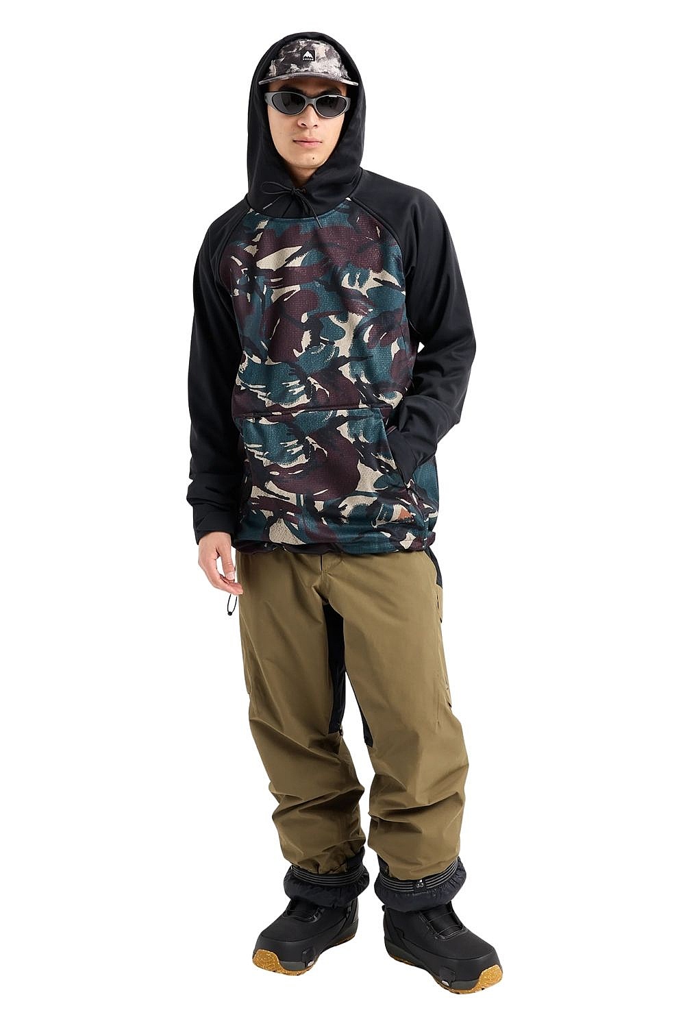 Sweatshirt Burton Crown Weatherproof Riding Pullover Hoodie - Seersucker/True Black