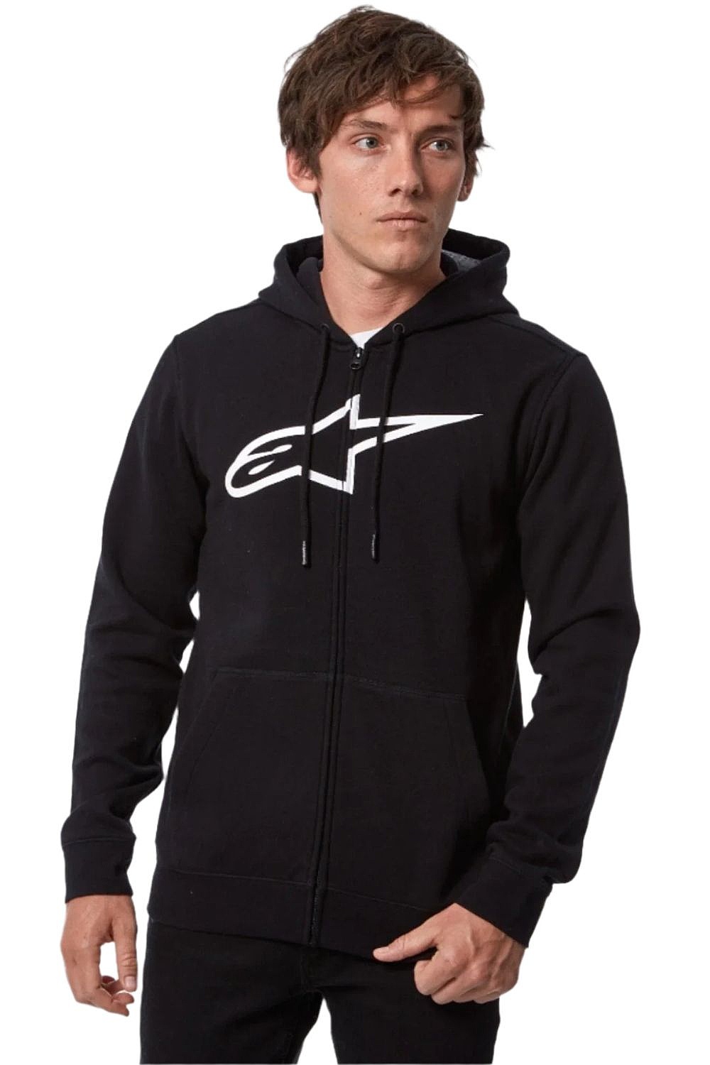 Sweatshirt Alpinestars Ageless Hoodie V3 Zip - Black/White - men´s