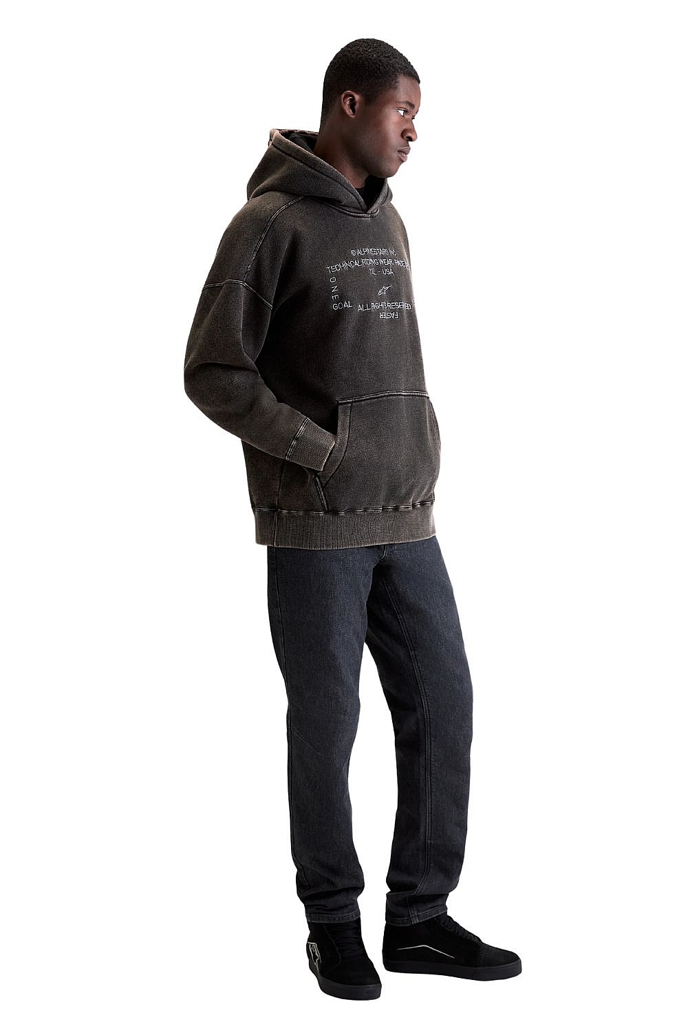 Sweatshirt Alpinestars Infinite Washed Oversized Hoodie - Washed Black - men´s