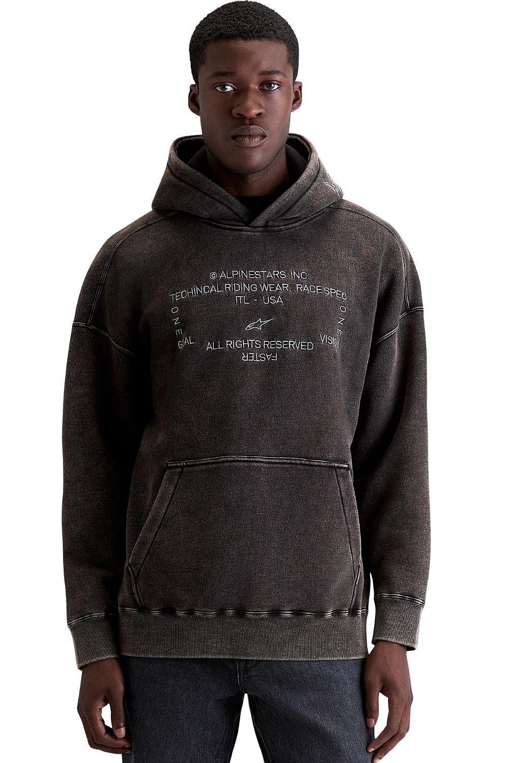 Sweatshirt Alpinestars Infinite Washed Oversized Hoodie - Washed Black - men´s