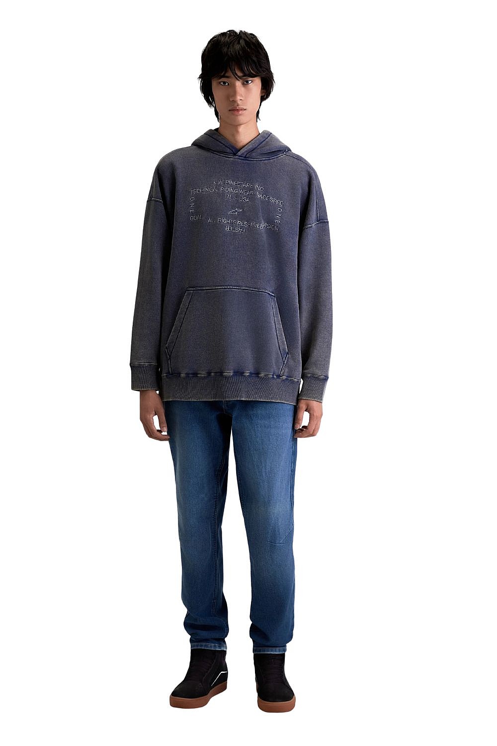 Sweatshirt Alpinestars Infinite Washed Oversized Hoodie - Washed Navy - men´s