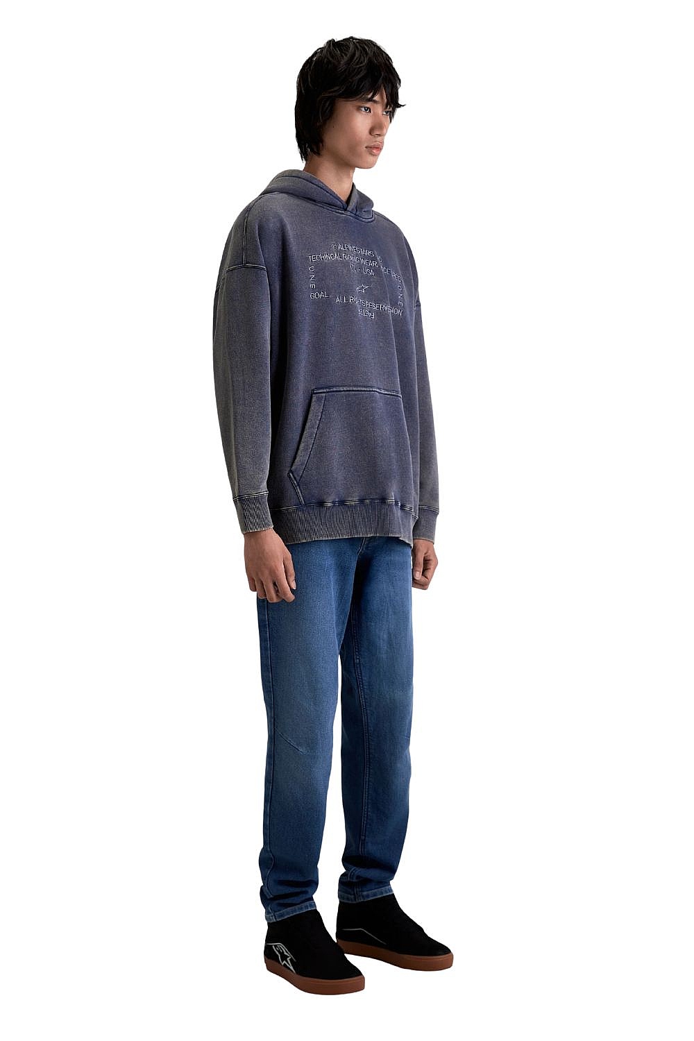 Sweatshirt Alpinestars Infinite Washed Oversized Hoodie - Washed Navy - men´s