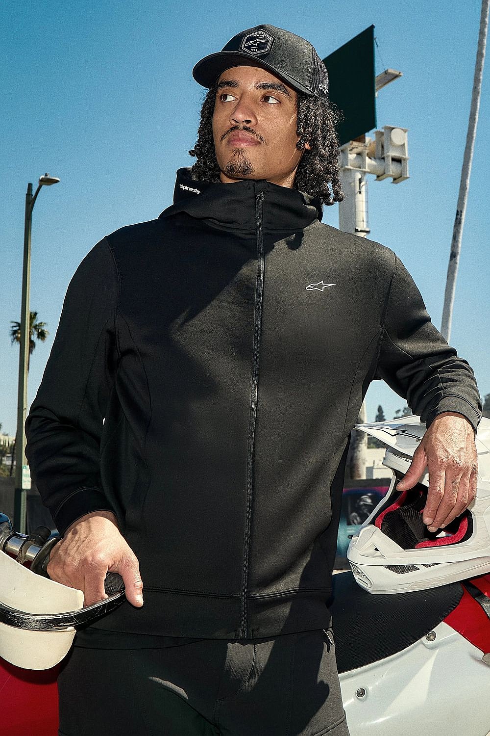 Sweatshirt Alpinestars Cyper Hoodie Zip - Black - men´s