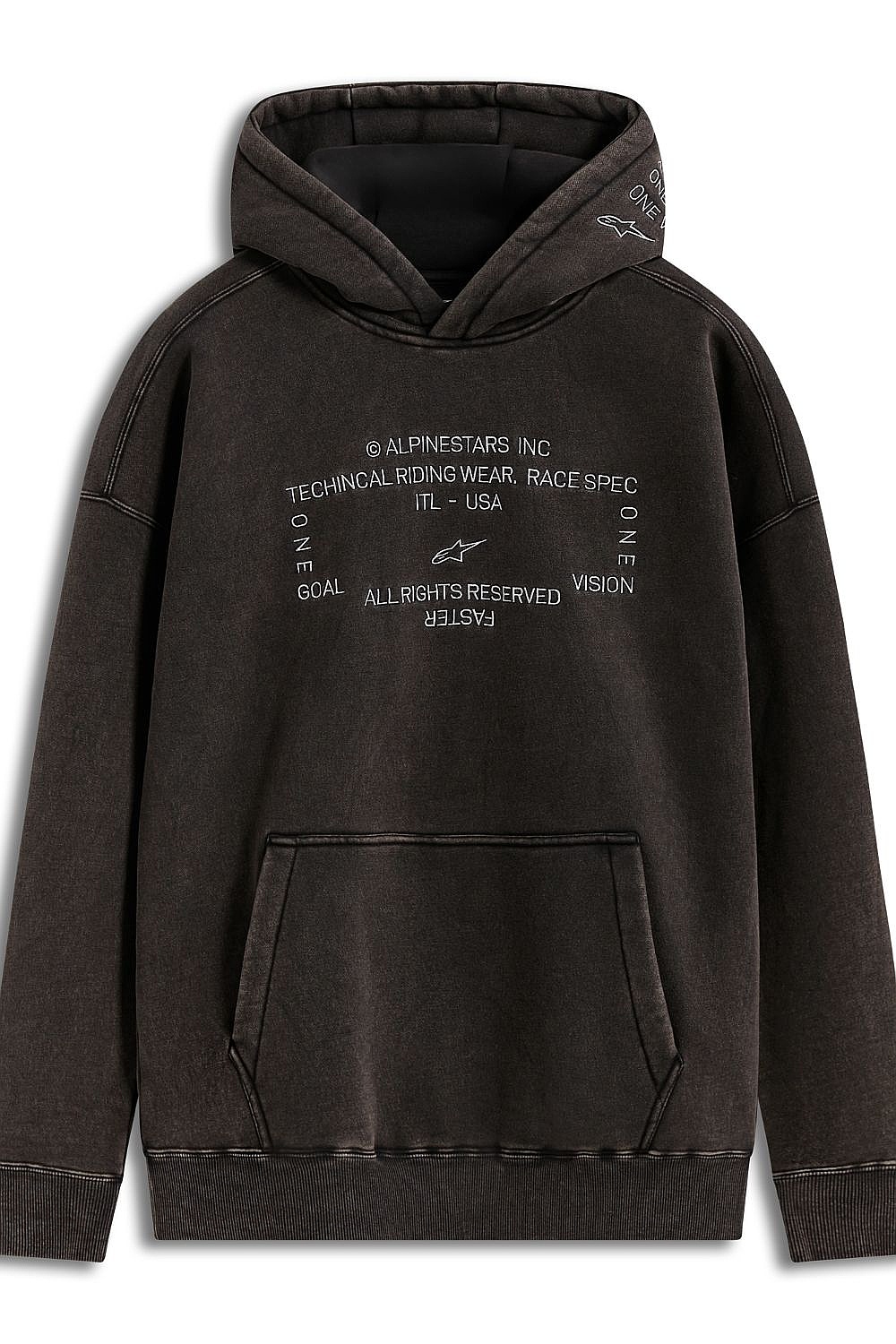 Sweatshirt Alpinestars Infinite Washed Oversized Hoodie - Washed Black - men´s