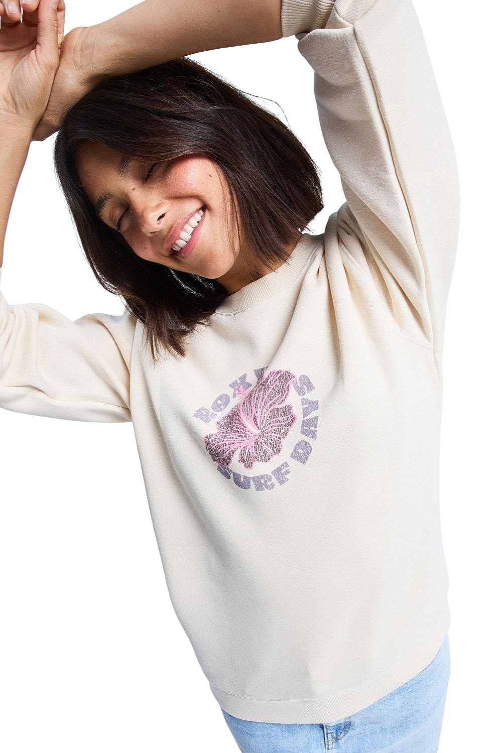 Sweatshirt Roxy Surf Stoked Crew Brushed Vint - TEC0/Parchment - women´s