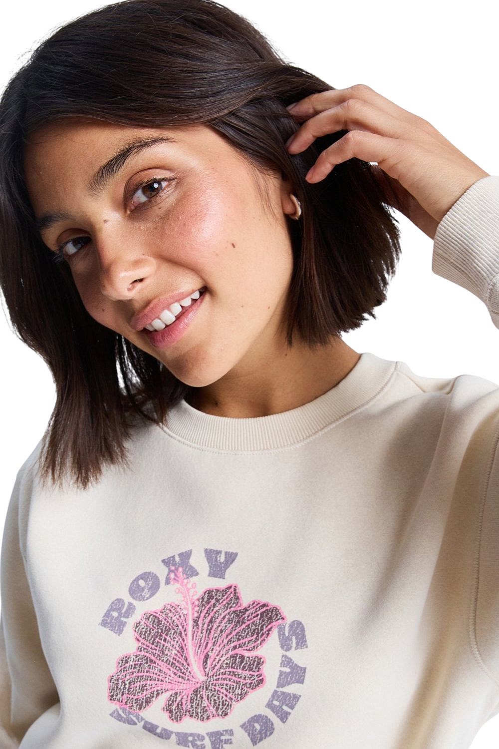 Sweatshirt Roxy Surf Stoked Crew Brushed Vint - TEC0/Parchment - women´s