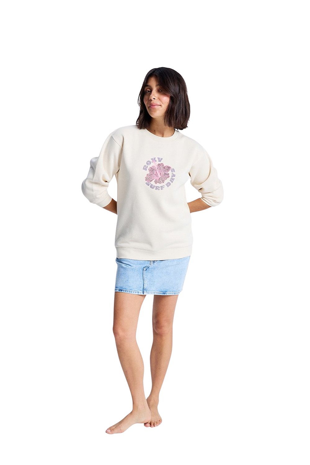 Sweatshirt Roxy Surf Stoked Crew Brushed Vint - TEC0/Parchment - women´s