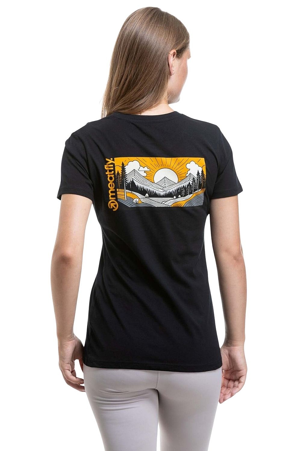 T-Shirt Meatfly Cordie - Black/Brown Mnt - women´s