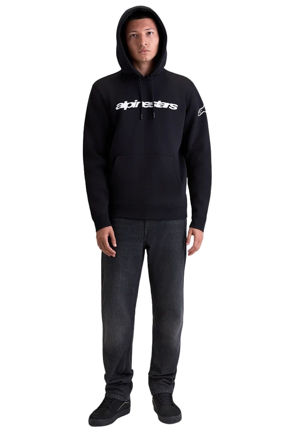 Sweatshirt Alpinestars Race Wordmark Hoodie - Black/White - men´s