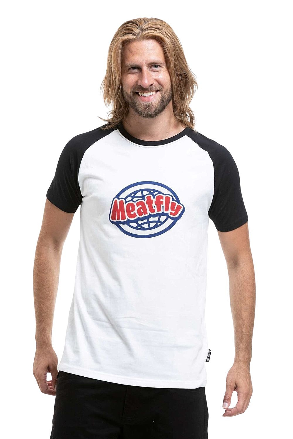 T-Shirt Meatfly Ozzy Raglan - White/Black - men´s
