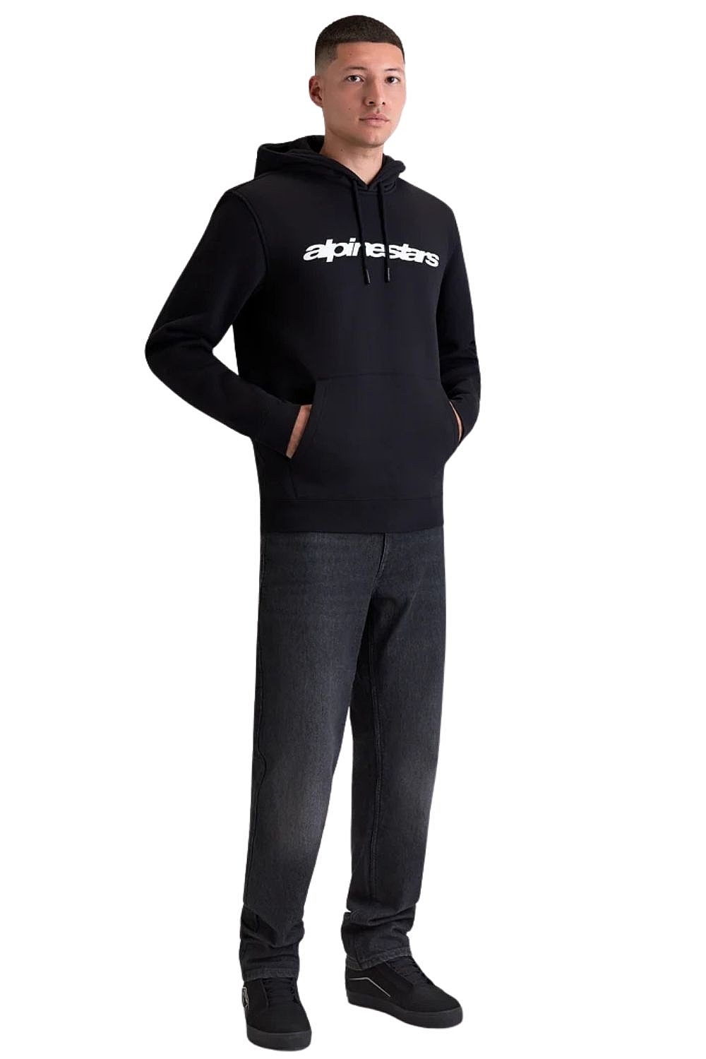 Sweatshirt Alpinestars Race Wordmark Hoodie - Black/White - men´s