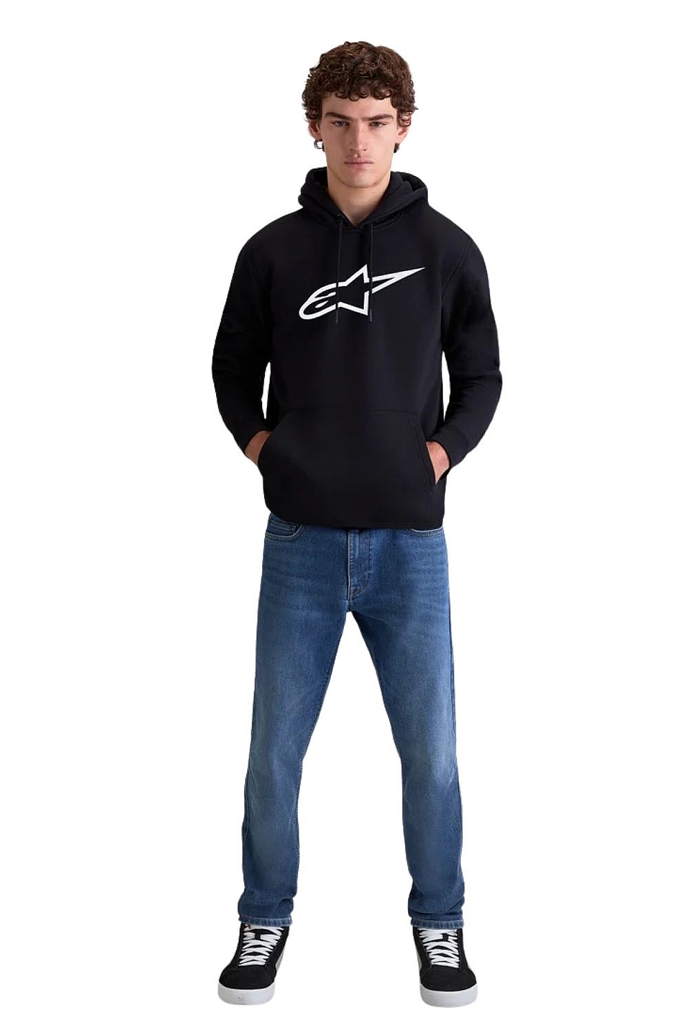 Sweatshirt Alpinestars Ageless Hoodie V3 - Black/White - men´s